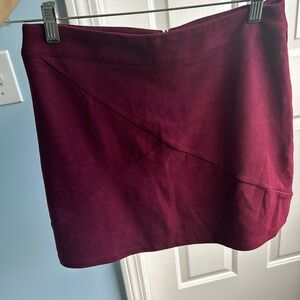 Merlot colored mini skirt.